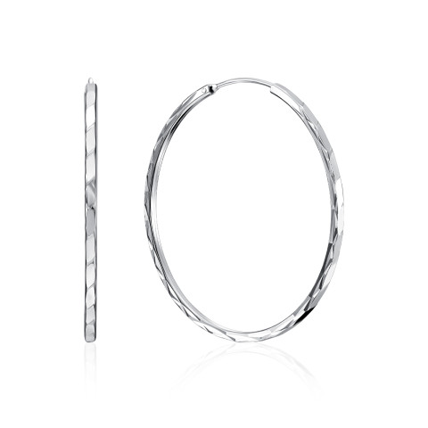 Срібні сережки-конго (SE00611-E/12)