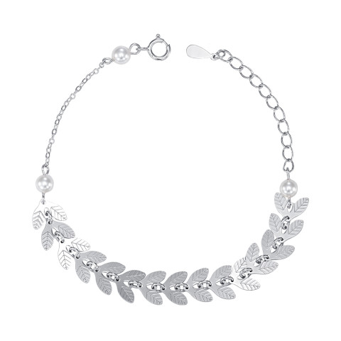 Срібний браслет з перлами (SL00261-B/12/2154)