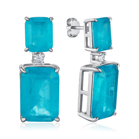 Срібні пусети з фіанітами DY110164-S-W-PL-E/12/1505