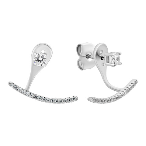 Срібні пусети з фіанітами (E25259)