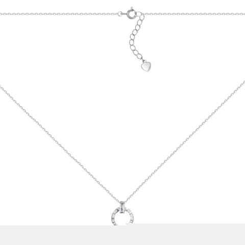 Срібне кольє з фіанітом EN00350-K/12/1