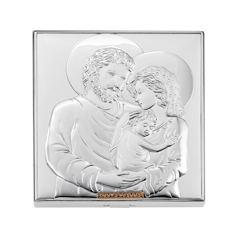 Срібна ікона Святе Сімейство (EP713-412XM-WH/S)