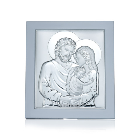 Срібна ікона Святе Сімейство (EP714-412XB-WH/S)