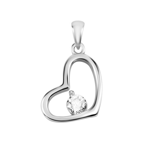 Срібна підвіска Серце з фіанітом (G00410)