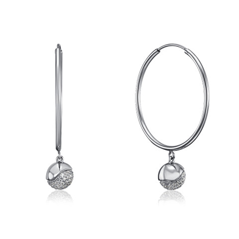 Срібні сережки-конго з фіанітами (GE02227A-E/12/1)