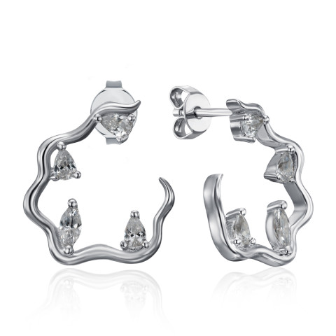 Срібні сережки з фіанітами (GE02407A-E/12/1)
