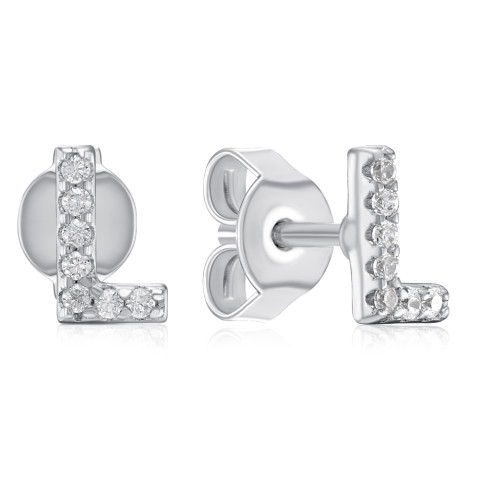 Срібні сережки-пусети з фіанітами (OE04133A-E/12/1)