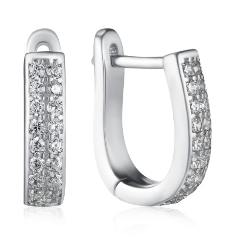 Срібні сережки з фіанітами PB05318-E/12/1