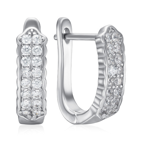 Срібні сережки з фіанітами PB05319-E/12/1