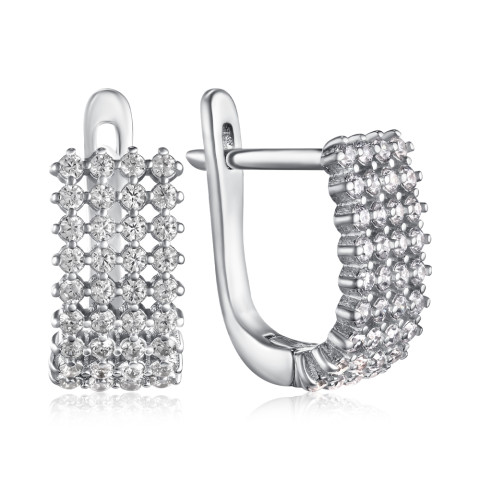 Срібні сережки з фіанітами PB05410-E/12/1