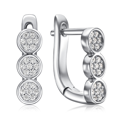 Срібні сережки з фіанітами PB05497-E/12/1