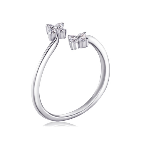 Срібна каблучка з фіанітами PDR10218-R/12/1