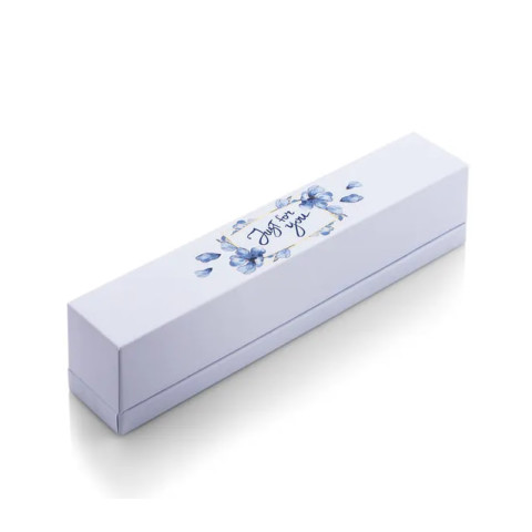 Подарункова упаковка для браслетів (Коробка блакитні квіти браслет)