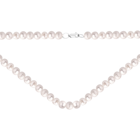 Срібне кольє з перлами (PS7740б)