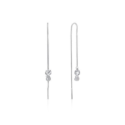 Срібні сережки-протяжки з фіанітами (SE00308-E/12/1)
