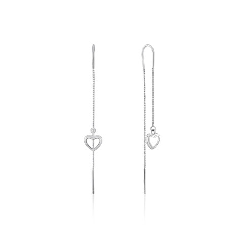 Срібні сережки-протяжки Серце (SE00336-E/12)