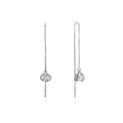 Срібні сережки-протяжки з перлами (SE00341-E/12/2154)