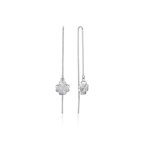 Срібні сережки-протяжки з фіанітами (SE00368-E/12/1)