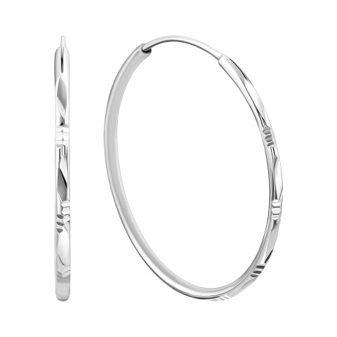 Срібні сережки-конго (SE00588-30mm)