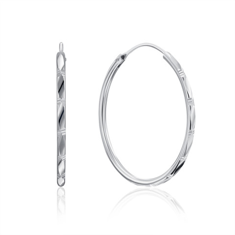 Срібні сережки-конго (SE00588-E/12)