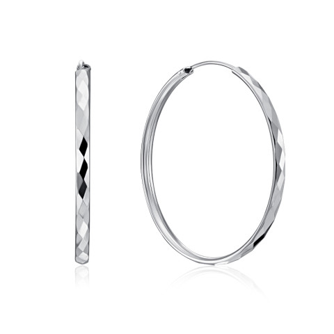Срібні сережки-конго (SE00591-E/12)