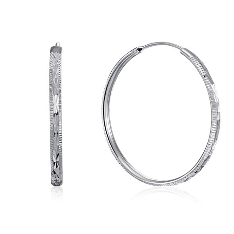 Срібні сережки-конго (SE00604-E/12)