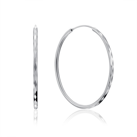Срібні сережки-конго (SE00609-E/12)