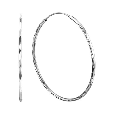Срібні сережки-конго (SE00611-45mm)