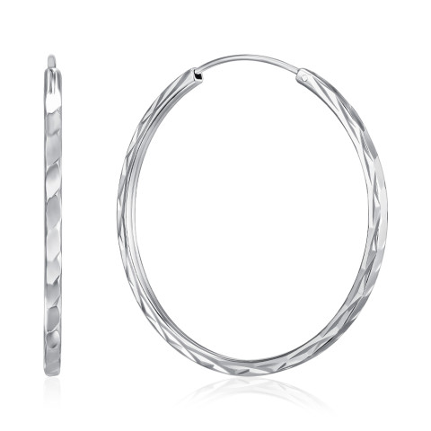 Срібні сережки-конго SE00613-E/12