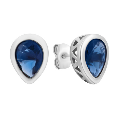 Срібні сережки-пусети з crystal (SE22365)