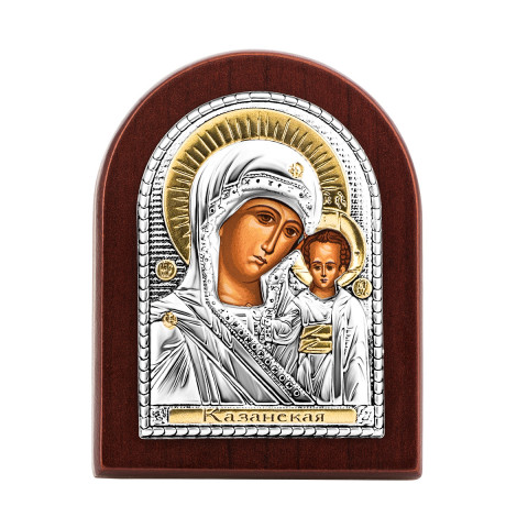 Срібна ікона Божої Матері Казанська (EP1-004XAG/P)
