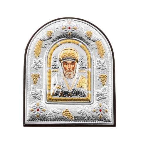 Срібна ікона «Святий Микола» (МА/Е 5108 DХ/BR)