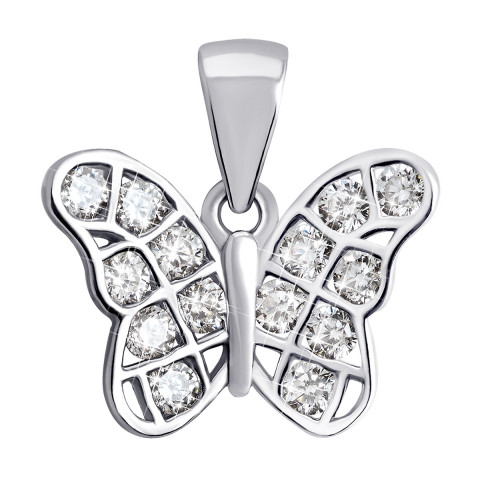 Срібна підвіска Метелик з фіанітами (1PE66957)