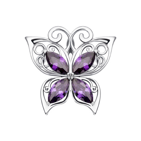 Срібна підвіска «Метелик» з фіанітами (35036/12/1/795)
