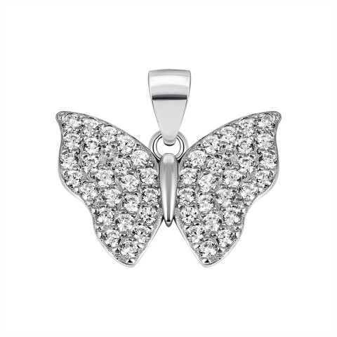 Срібна підвіска Метелик з фіанітами (7P18597)