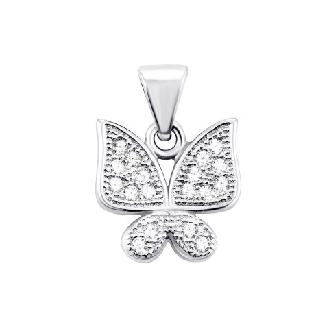 Срібна підвіска Метелик з фіанітами (PP2415)