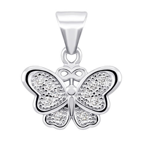 Срібна підвіска Метелик з фіанітами (PP2426)