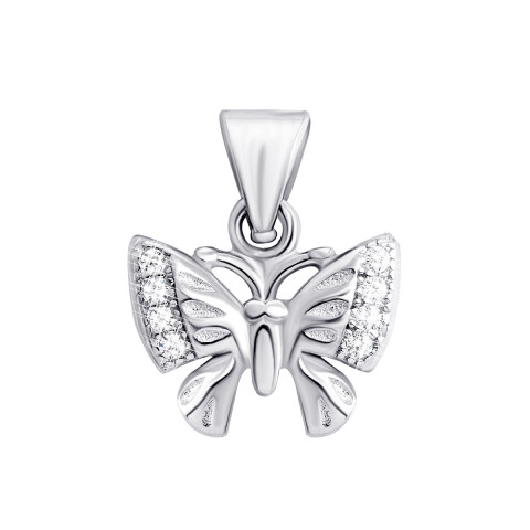 Срібна підвіска Метелик з фіанітами (PP2430)