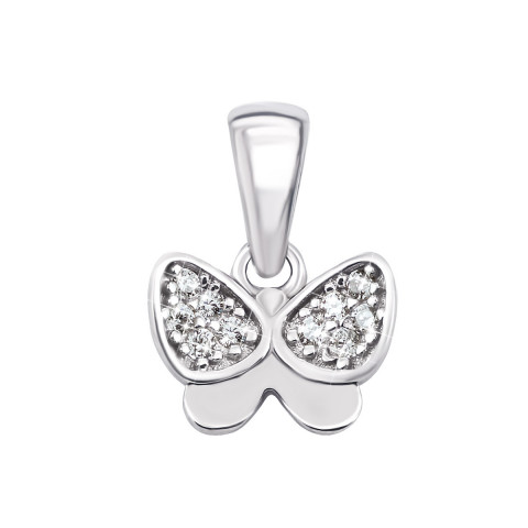 Срібна підвіска Метелик з фіанітами (TP085408)