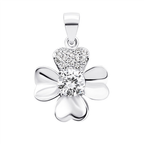 Срібна підвіска Квітка з фіанітами (1PE67057)