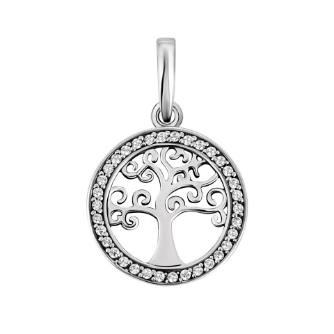 Срібна підвіска Дерево з фіанітами (89030б*)