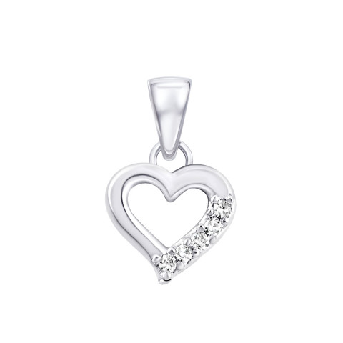 Срібна підвіска Серце з діамантами (3933р-BR)