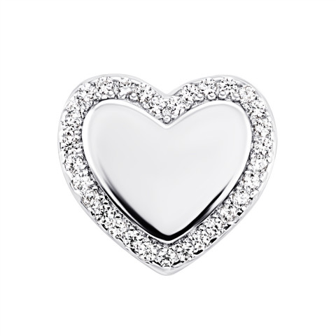 Срібна підвіска Серце з фіанітами (1PE67230)