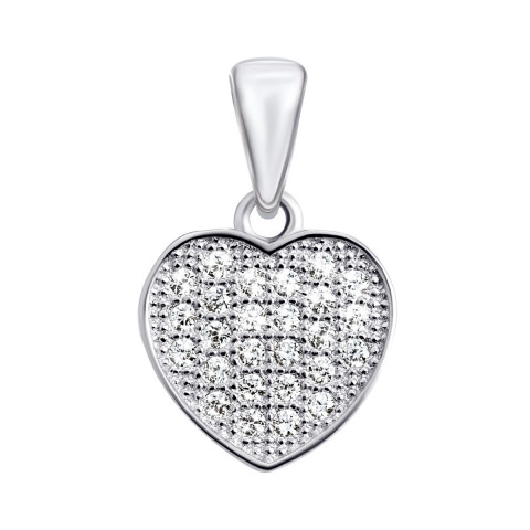 Срібна підвіска Серце з фіанітами (1SE62537-P)
