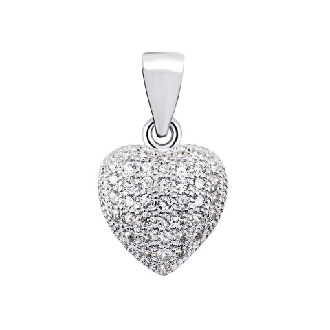 Срібна підвіска Серце з фіанітами (PPS1855-10)