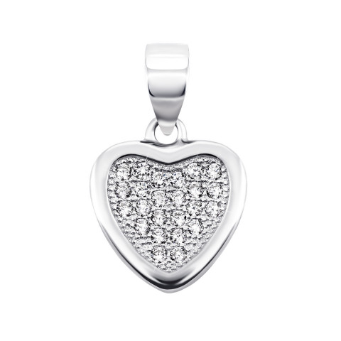 Срібна підвіска Серце з фіанітами (PSS0658P)