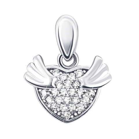 Срібна підвіска Серце з фіанітами (S1114P)