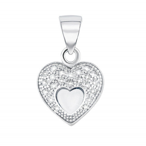 Срібна підвіска Серце з фіанітами (SC4683P)