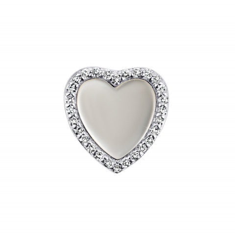 Срібна підвіска Серце з перламутром і фіанітами (ПК2ФП/2079)