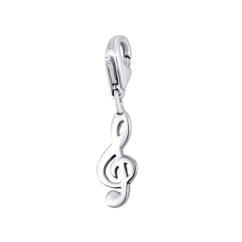 Срібна підвіска (шарм) Cкрипковий ключ (577П.Rh)